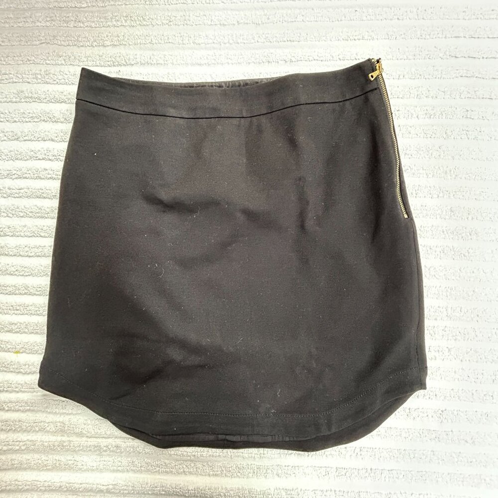 Trina Turk Womens Black Pencil Mini Skirt With Side Zipper Stretch Lined Casual